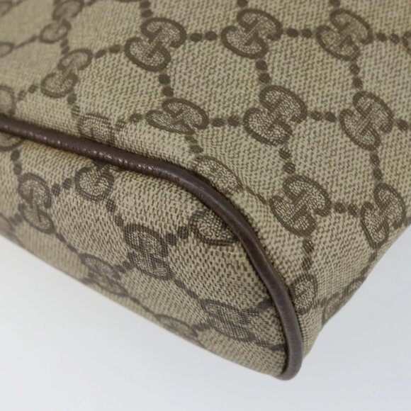 GUCCI GG Supreme Web Sherry Line Clutch Bag PVC Beige 63 014 3553 Auth am9488 - Picture 3 of 16